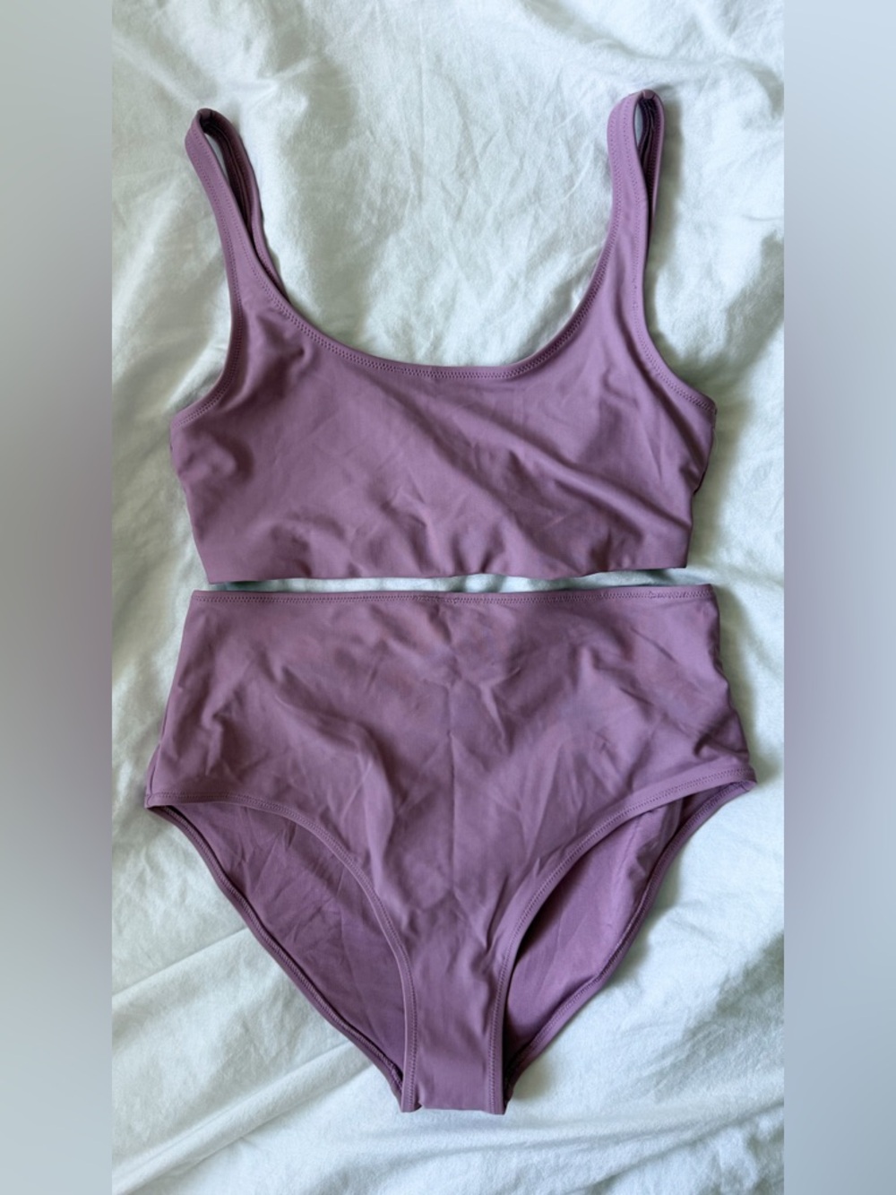 Scoop Crop Bikini Top & High-Waist Bottoms